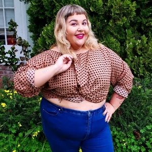 COPY - Premme RARE polka dot crop top with long sleeve
